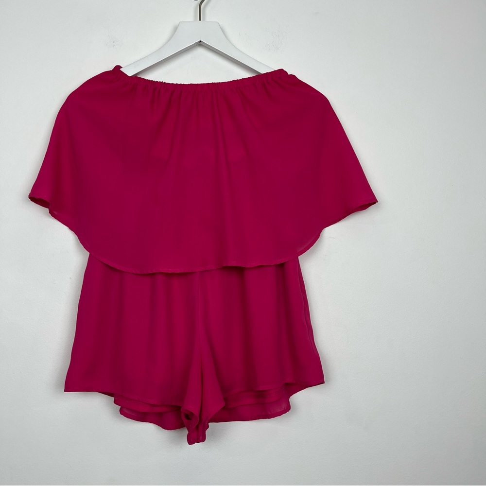 Show Me Youe MuMu pink mini off the shoulder romper - Picture 2 of 9